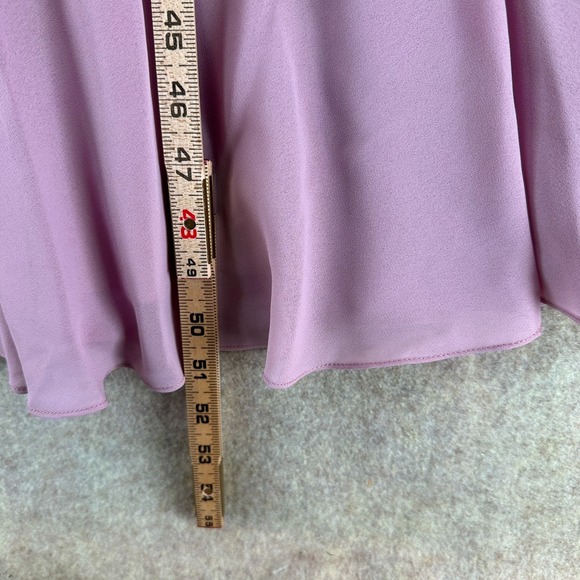 NEW VTG Ursula A Line Midi Dress Chiffon Mauve Pink 7/8 Long Sleeve Beaded Belt - Picture 13 of 14